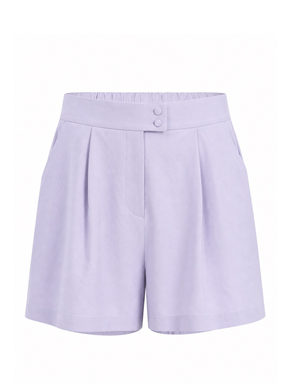 Skies Are Blue Women Lavender Pleated High Waist Shorts Medium Business Casual